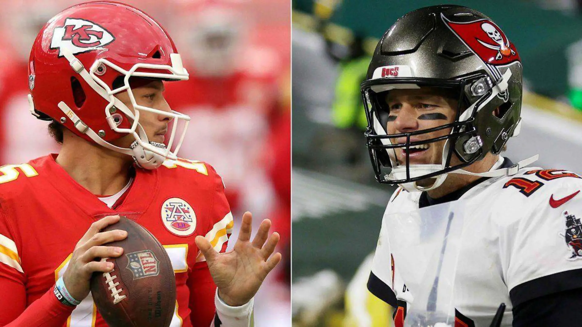 Tom Brady y Patrick Mahomes-AFP